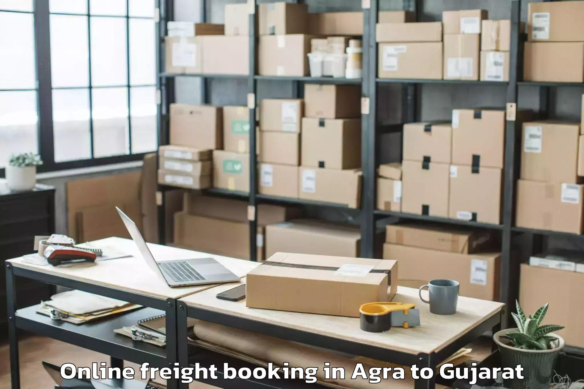 Discover Agra to Satlasana Online Freight Booking